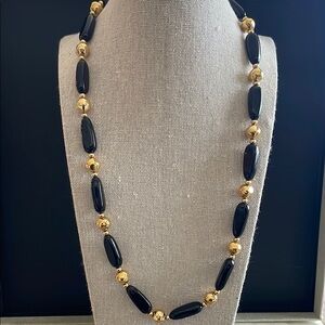 Napier 70’s Black And Goldtone Necklace